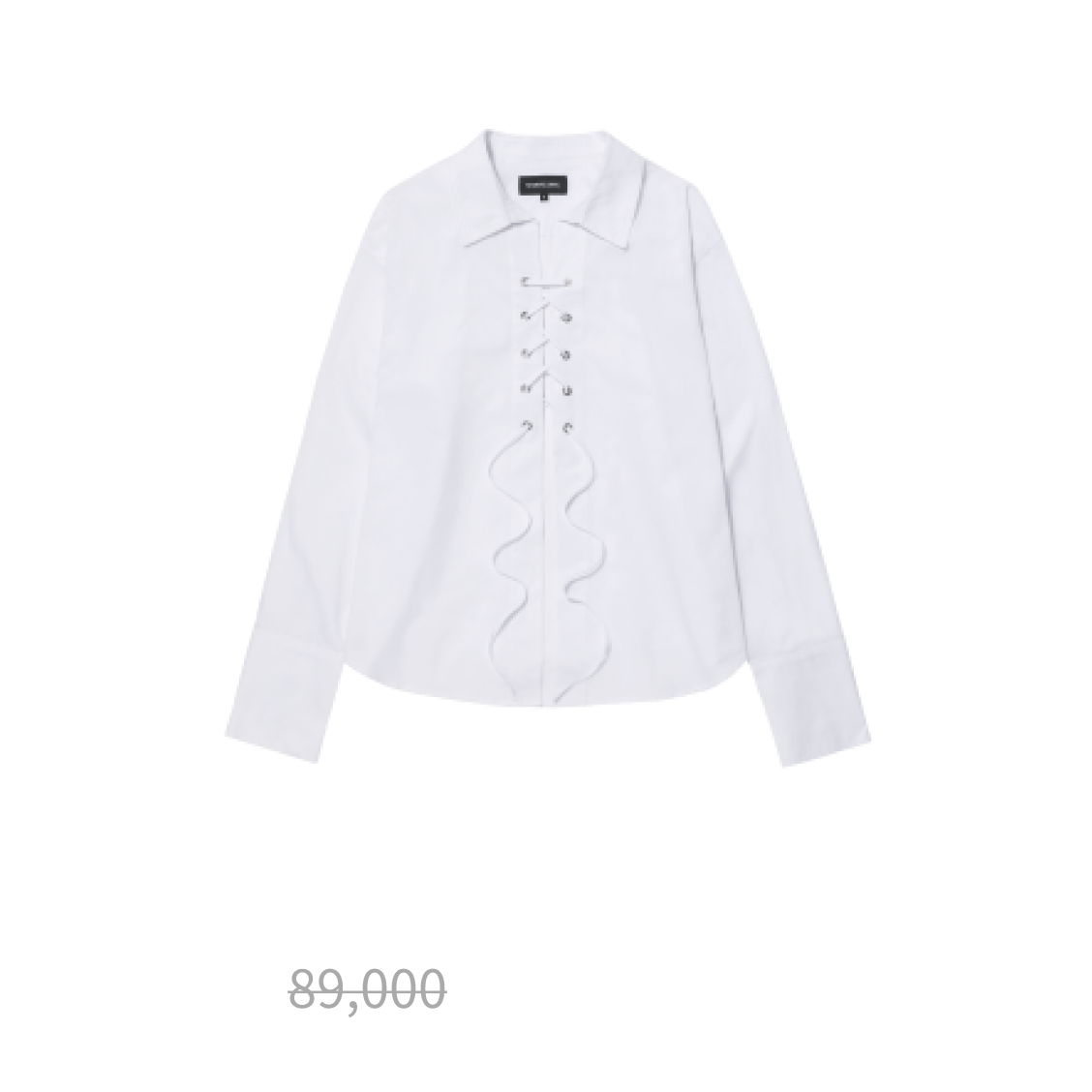Eyelet lace-up shirt - IVORY