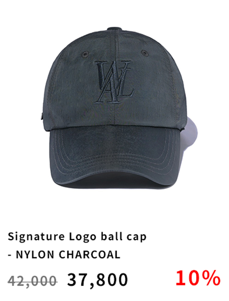 Signature Logo ball cap - NYLON CHARCOAL