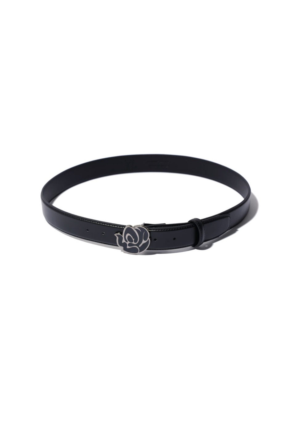 ROSE symbol leather belt - BLACK