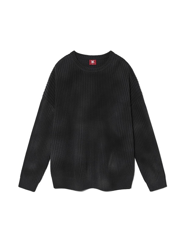 Natural spray over fit knit - BLACK