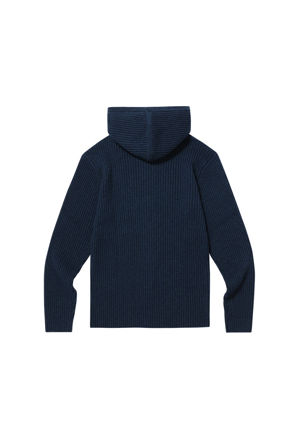 Signature hood knit zip-up - NAVY