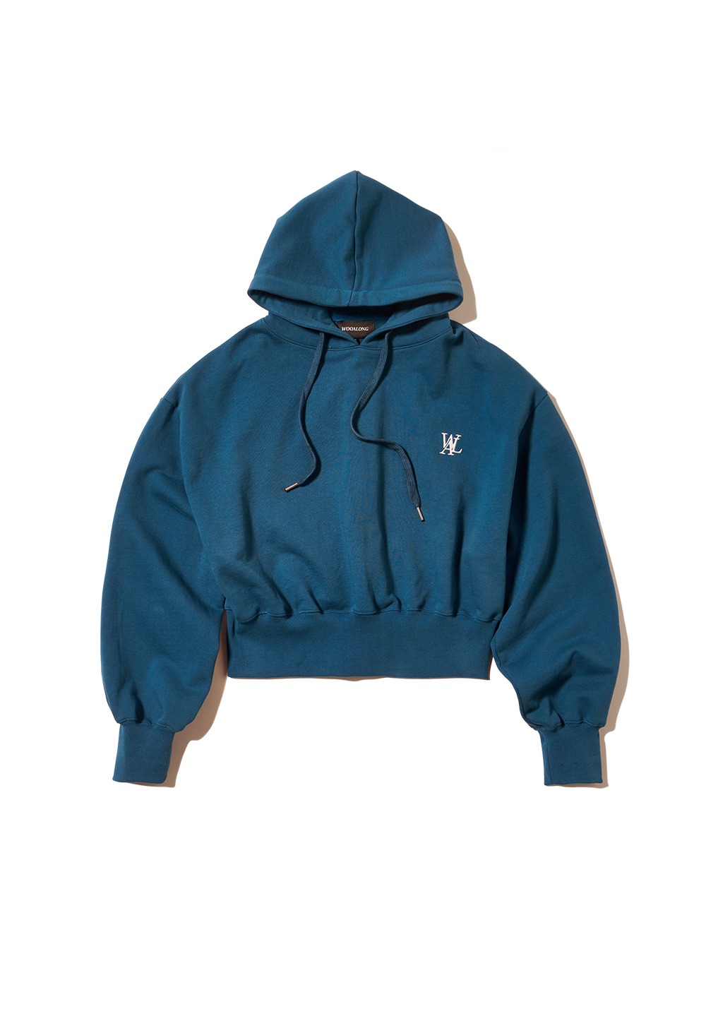 Signature easy crop hoodie - MID BLUE